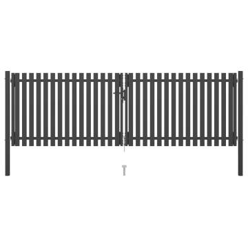 Garden Fence Gate Steel 4x1.5 m Anthracite