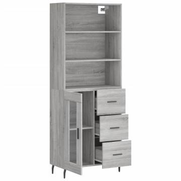 Highboard Grey Sonoma 69.5x34x180 cm Engineered Wood