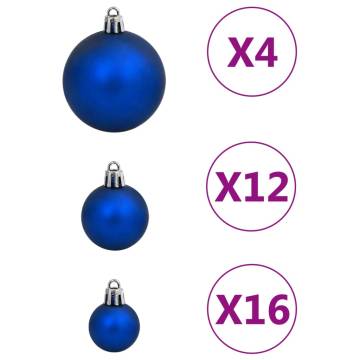 111 Piece Christmas Bauble Set Blue Polystyrene