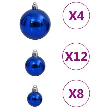 111 Piece Christmas Bauble Set Blue Polystyrene