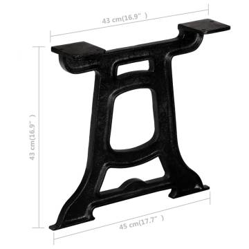 Coffee Table Legs 2 pcs Y-Frame Cast Iron