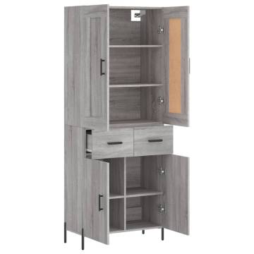 Highboard Grey Sonoma 69.5x34x180 cm Engineered Wood