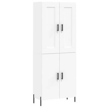 Highboard White 69.5x34x180 cm Engineered Wood