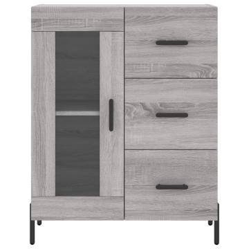 Highboard Grey Sonoma 69.5x34x180 cm Engineered Wood