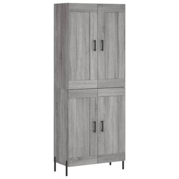 Highboard Grey Sonoma 69.5x34x180 cm Engineered Wood