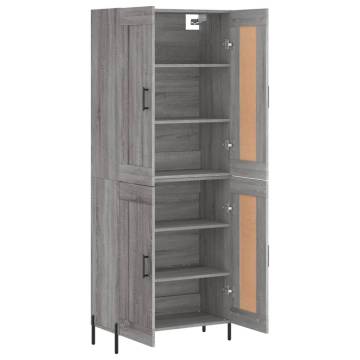 Highboard Grey Sonoma 69.5x34x180 cm Engineered Wood