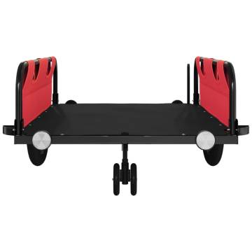 Bike Trailer Red and Black Oxford Fabric and Iron