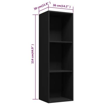 Book CabinetTV Cabinet Black 36x30x114 cm Engineered Wood