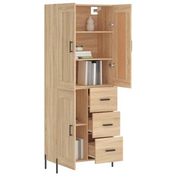 Highboard Sonoma Oak 69.5x34x180 cm Engineered Wood