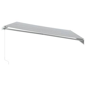 Manual Retractable Awning with LED Anthracite&White 450x350 cm