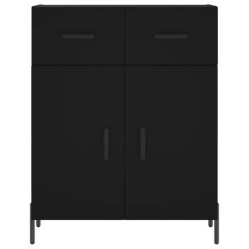 Highboard Black 69.5x34x180 cm Engineered Wood