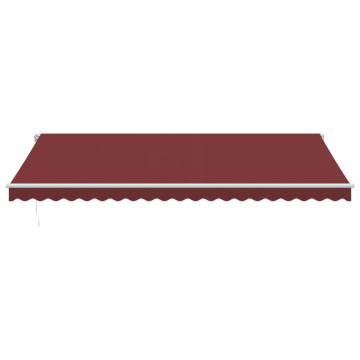 Manual Retractable Awning with LED Burgundy 500x300 cm