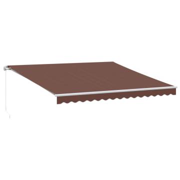 Manual Retractable Awning with LED Brown 400x350 cm