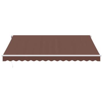 Manual Retractable Awning with LED Brown 400x350 cm