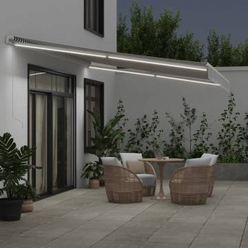 Manual Retractable Awning with LED Anthracite&White 500x300 cm