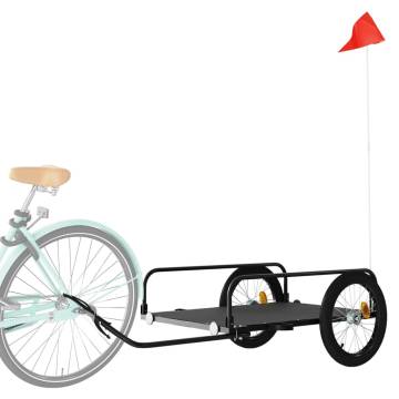 Bike Trailer Black 135x70x37 cm Iron