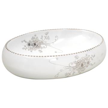 Countertop Basin White Oval 59x40x15 cm Ceramic