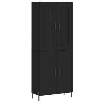 Highboard Black 69.5x34x180 cm Engineered Wood