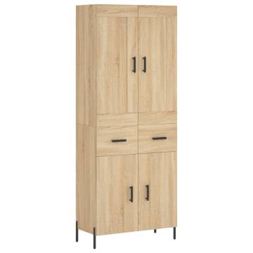 Highboard Sonoma Oak 69.5x34x180 cm Engineered Wood