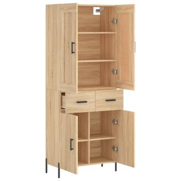 Highboard Sonoma Oak 69.5x34x180 cm Engineered Wood