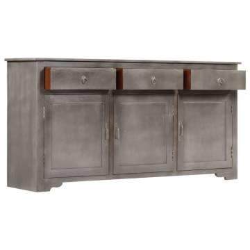 Sideboard Grey 160x40x80 cm Solid Mango Wood