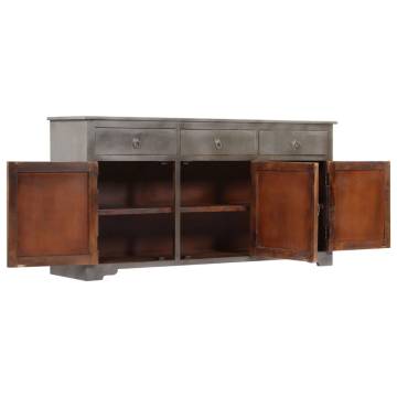 Sideboard Grey 160x40x80 cm Solid Mango Wood