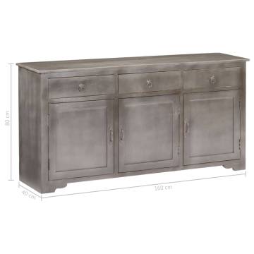 Sideboard Grey 160x40x80 cm Solid Mango Wood