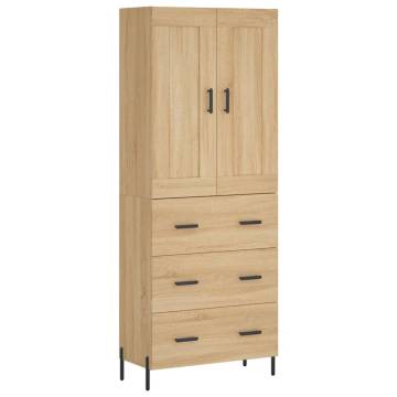 Highboard Sonoma Oak 69.5x34x180 cm Engineered Wood