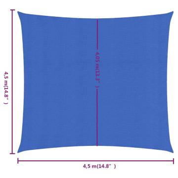 Sunshade Sail 160 gm² Square Blue 4.5x4.5 m HDPE