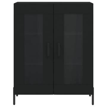 Highboard Black 69.5x34x180 cm Engineered Wood