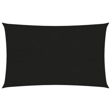 Sunshade Sail 160 g/m² Black 2x4 m HDPE