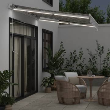 Manual Retractable Awning with LED Anthracite&White 300x250 cm