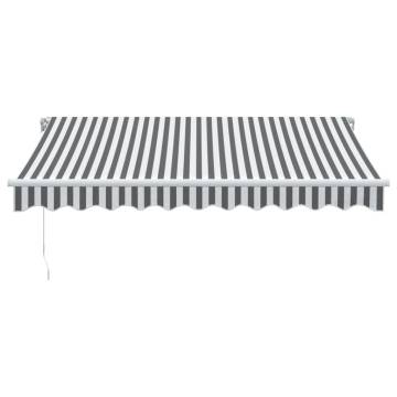 Manual Retractable Awning with LED Anthracite&White 300x250 cm