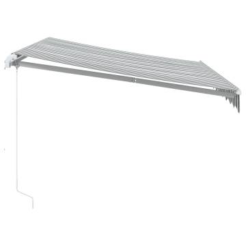 Manual Retractable Awning with LED Anthracite&White 300x250 cm