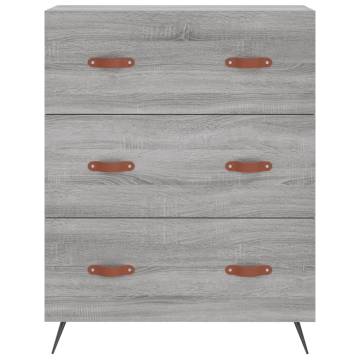 Highboard Grey Sonoma 69.5x34x180 cm Engineered Wood