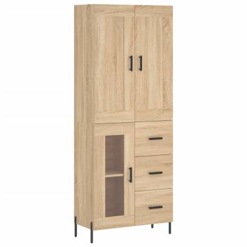 Highboard Sonoma Oak 69.5x34x180 cm Engineered Wood