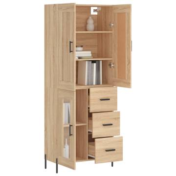 Highboard Sonoma Oak 69.5x34x180 cm Engineered Wood