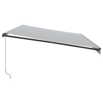 Manual Retractable Awning Anthracite and White 600x350 cm