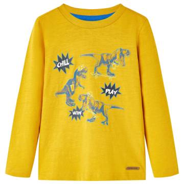 Kids' T-shirt with Long Sleeves Ochre 140