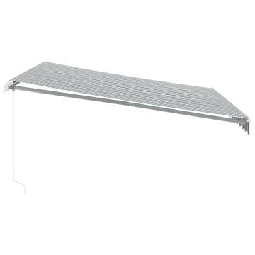 Manual Retractable Awning with LED Anthracite&White 400x350 cm