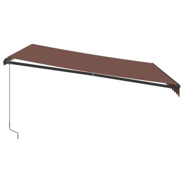 Manual Retractable Awning Brown 400x350 cm