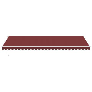 Manual Retractable Awning with LED Burgundy 600x300 cm