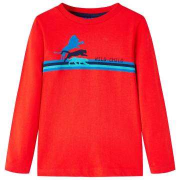 Kids' T-shirt with Long Sleeves Red 128