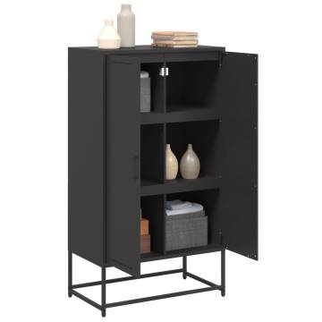 Highboard Black 68.5x38.5x123.5 cm Steel