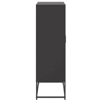 Highboard Black 68.5x38.5x123.5 cm Steel