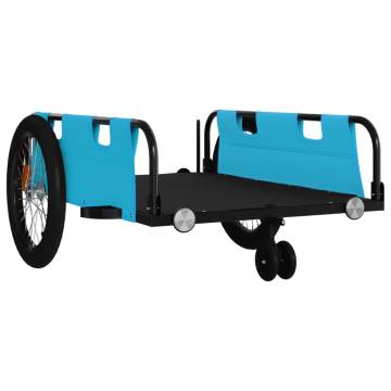 Bike Trailer Blue and Black Oxford Fabric and Iron