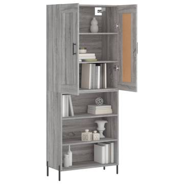 Highboard Grey Sonoma 69.5x34x180 cm Engineered Wood