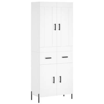 Highboard White 69.5x34x180 cm Engineered Wood