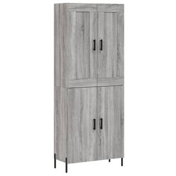 Highboard Grey Sonoma 69.5x34x180 cm Engineered Wood