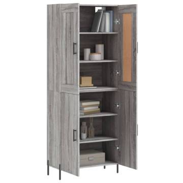 Highboard Grey Sonoma 69.5x34x180 cm Engineered Wood